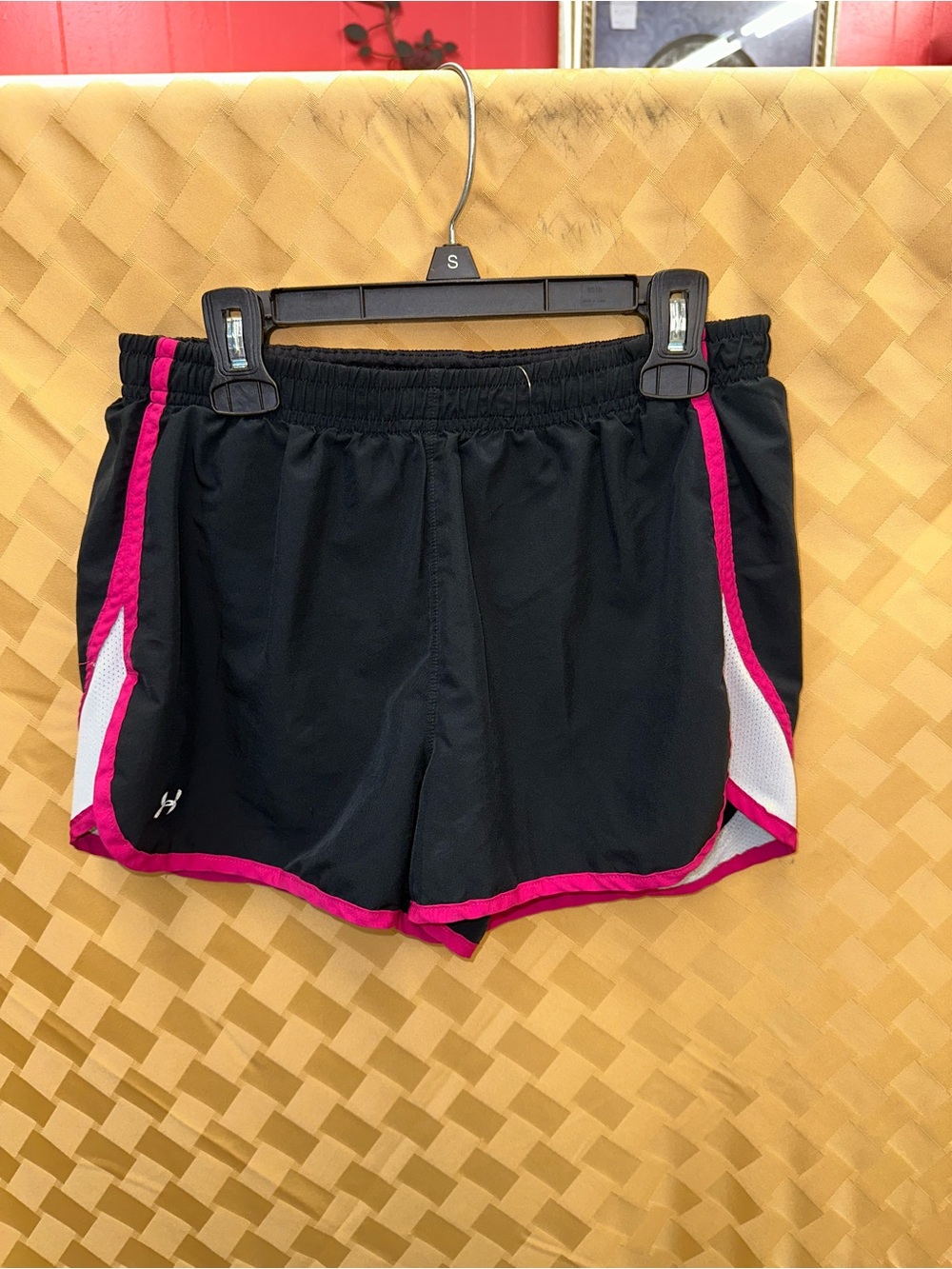 Under Armour Black Athletic Shorts with Pink Trim